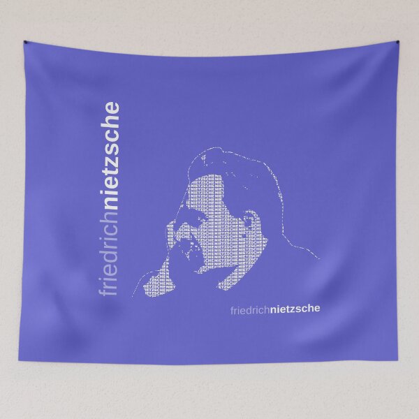 Item preview, Friedrich Nietzsche typographic poster (purple) designed and sold by CMYKStudio.