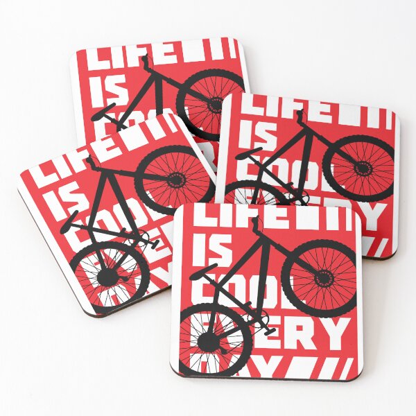 Artikelvorschau, Mountainbike Life is Cood Every Day Rot Weiß BMX Extremsport entworfen und verkauft von Fast Print Solutions.