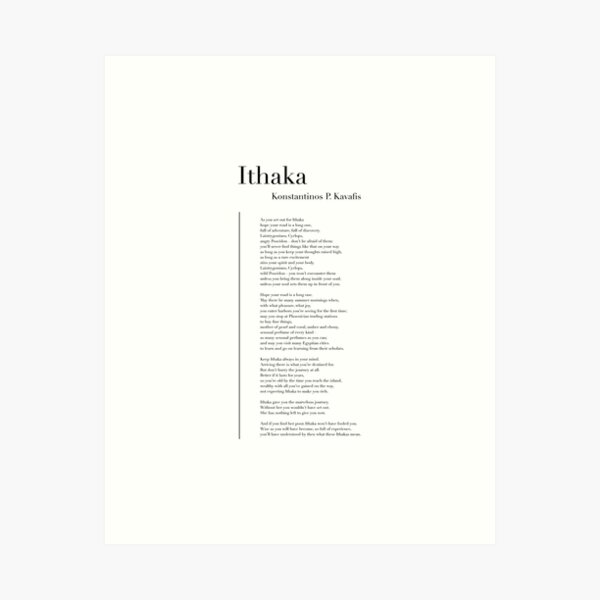 Item preview, Ithaka by Konstantinos P. Kavafis designed and sold by wisemagpie.