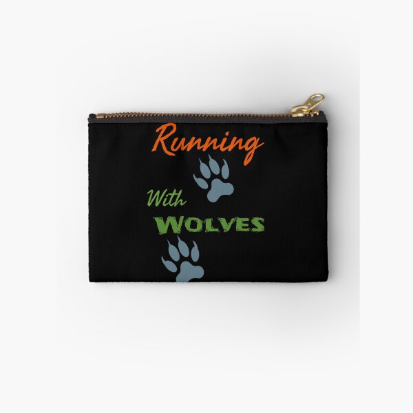 Item preview, Running With Wolves Graphic (Green+Orange on Black)   designed and sold by GladBlackLamb.