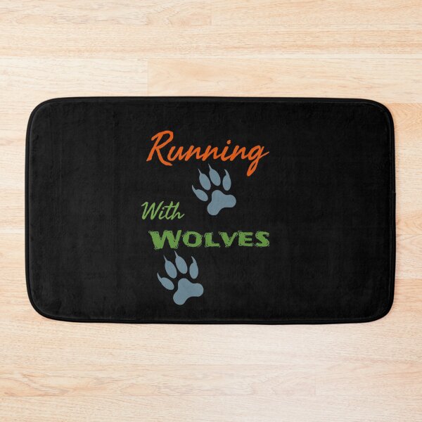 Item preview, Running With Wolves Graphic (Green+Orange on Black)   designed and sold by GladBlackLamb.