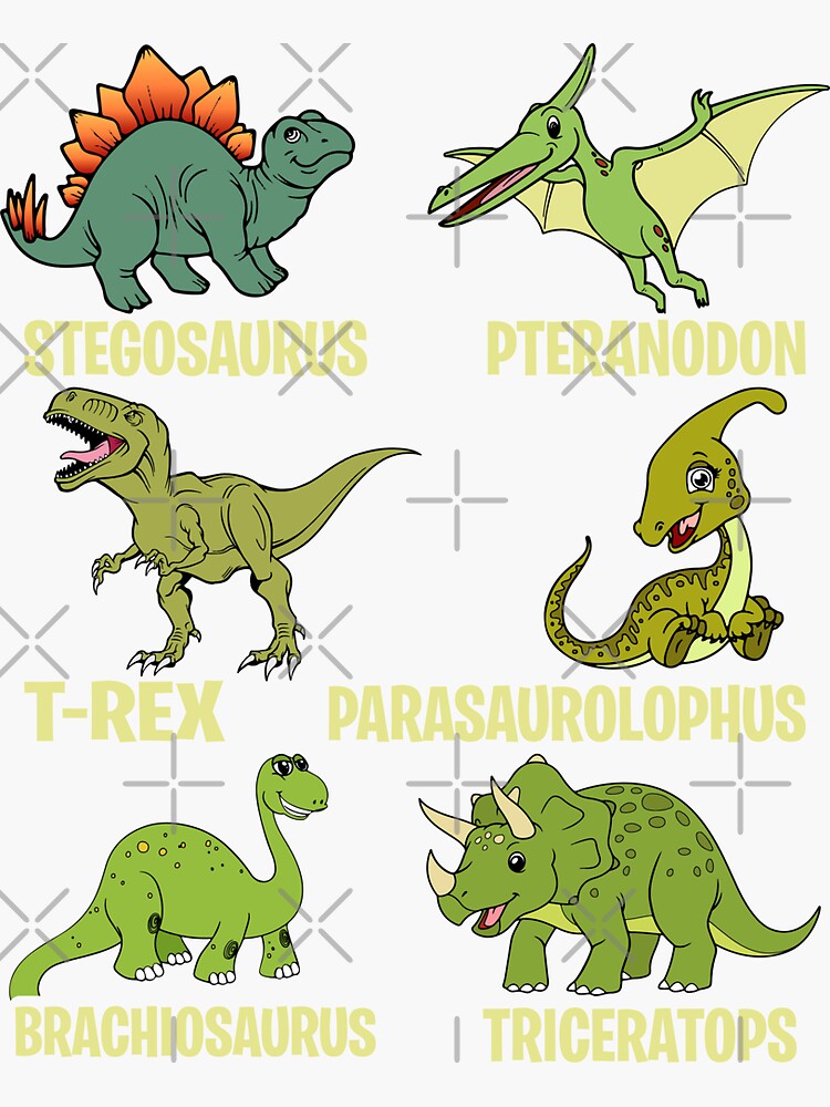 Dinosaur Illustrations Sticker for Sale by bloemsgallery