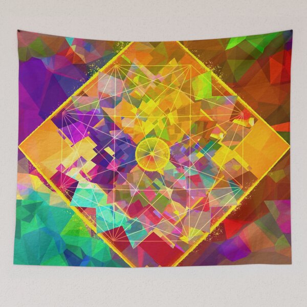 Item preview, Meeting point geometric rainbow abstract art  designed and sold by stuukstly.