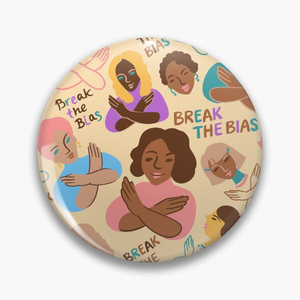 Item preview, Break The Bias! seamless pattern on light yellow - IWD 2022 designed and sold by Irina Ivanova.