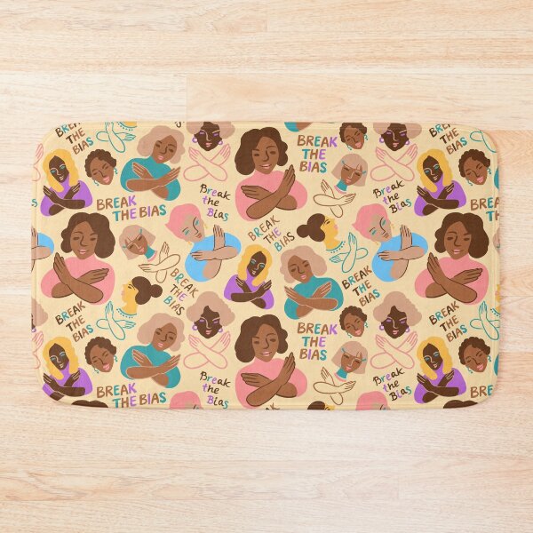 Item preview, Break The Bias! seamless pattern on light yellow - IWD 2022 designed and sold by Irina Ivanova.