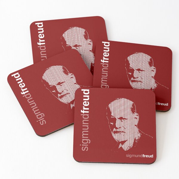 Item preview, Sigmund Freud typographic poster (red) designed and sold by CMYKStudio.