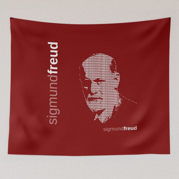 Artikelvorschau, Sigmund Freud typografisches Poster (rot) entworfen und verkauft von CMYKStudio.