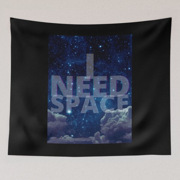 Item preview, I Need Space - Dark Blue Galaxy designed and sold by Quirkdom.