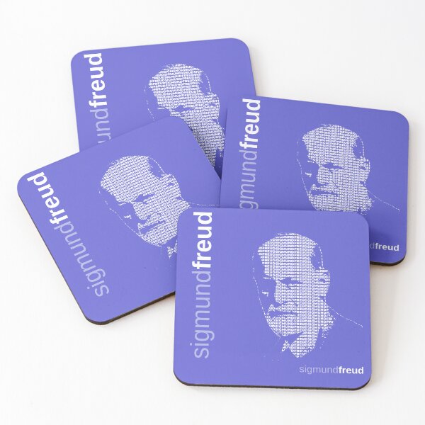 Item preview, Sigmund Freud typographic poster (indigo) designed and sold by CMYKStudio.