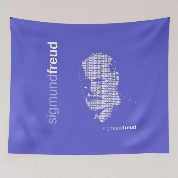 Artikelvorschau, Sigmund Freud typografisches Poster (Indigo) entworfen und verkauft von CMYKStudio.