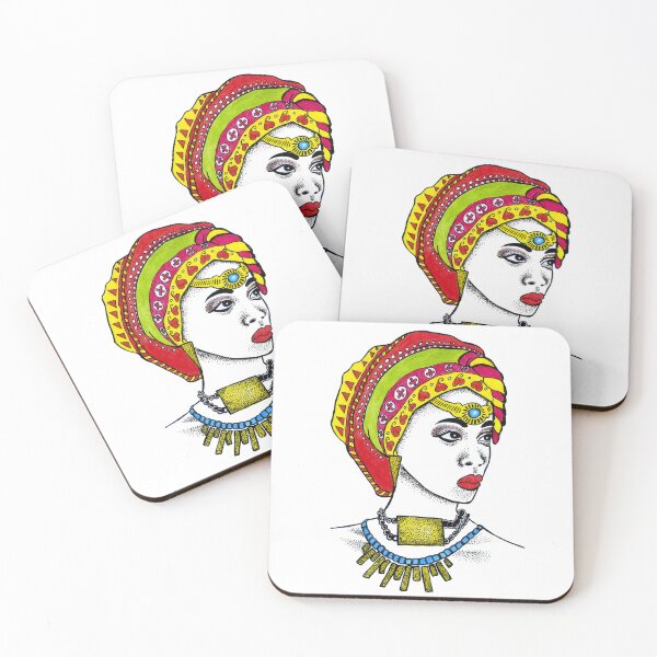 Artikelvorschau, Afrikanische Frau Farbe Turban Diamant Schmuck Kunst handbemalt entworfen und verkauft von HighArtDesigns.