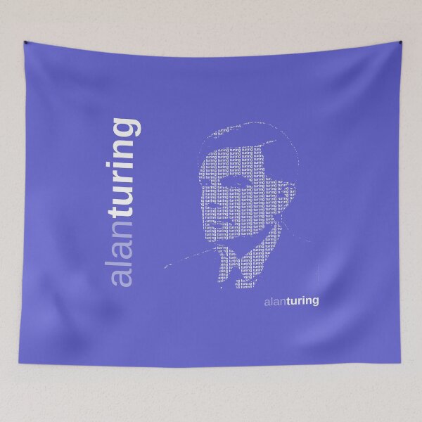 Item preview, Alan Turing typographic poster (purple) designed and sold by CMYKStudio.