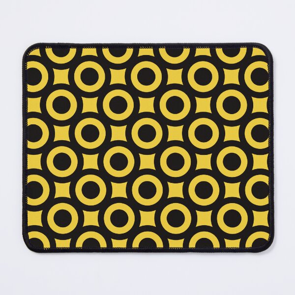 Item preview, Seamless pattern in yellow and black with circles and dots designed and sold by marina63.