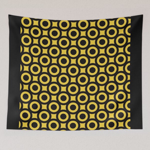 Item preview, Seamless pattern in yellow and black with circles and dots designed and sold by marina63.