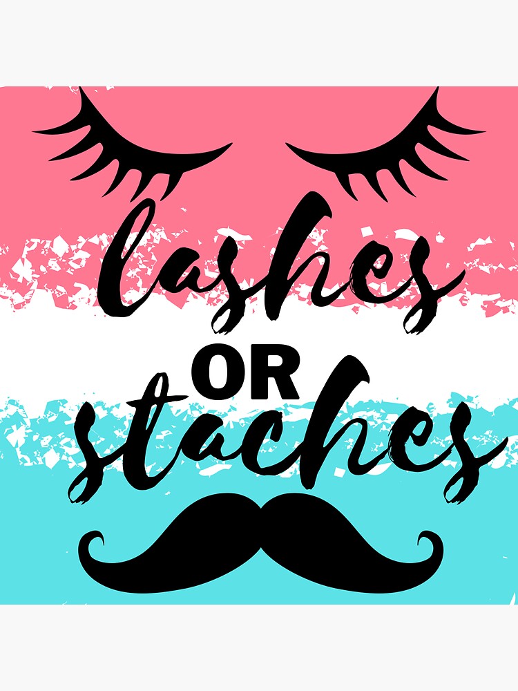 Staches or Lashes Gender Reveal Party Decorations, Pink Blue