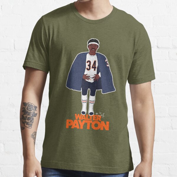 80s Chicago Bears 34 Walter Payton GSH Football NFL T-shirt 