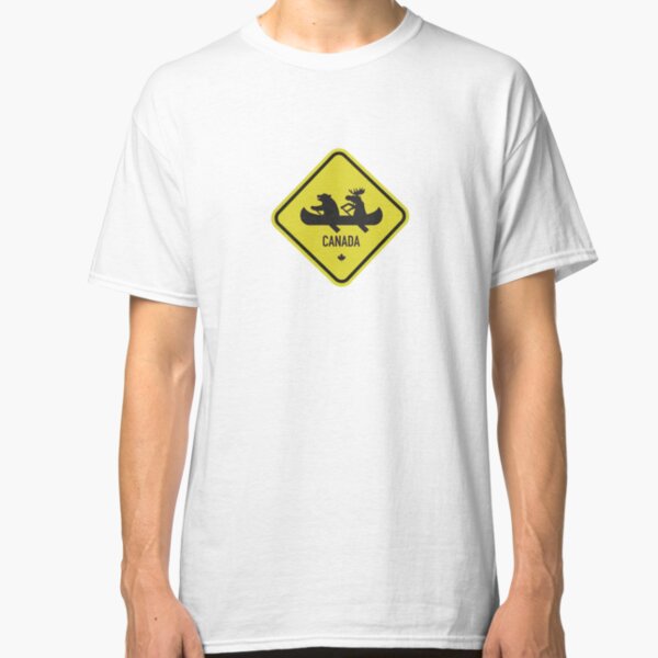 Bear & Moose Novelty Canadian Road Sign Classic T-Shirt