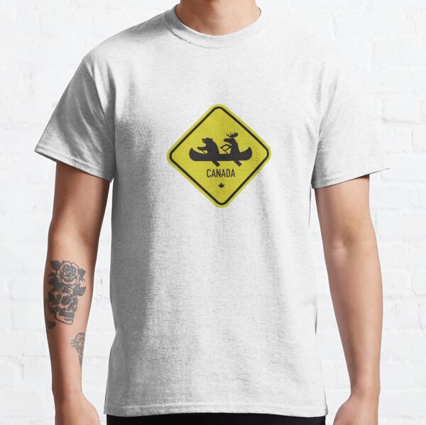 Bear & Moose Novelty Canadian Road Sign Classic T-Shirt