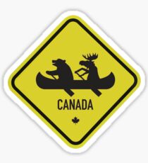 Bear & Moose Novelty Canadian Road Sign Sticker