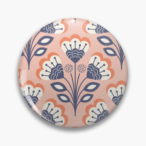 Item preview, Pattern 0729 - retro floral pattern, pink designed and sold by RouCouCou.
