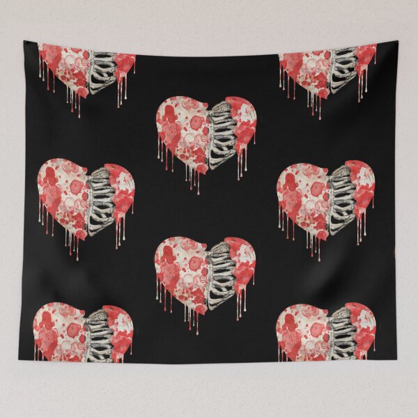 Item preview, Skeleton rib heart, Broken, heart, watercolor design rib heart designed and sold by Collagedream.