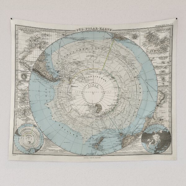 Item preview, Antarctica, 1894 Vintage South Pole Map designed and sold by Gin  Neko.