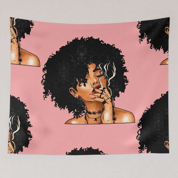 Item preview, Smoking Ebony Girl Chocolate Cocoa Caramel Honey Melanin Afro Art designed and sold by LYSandCo.