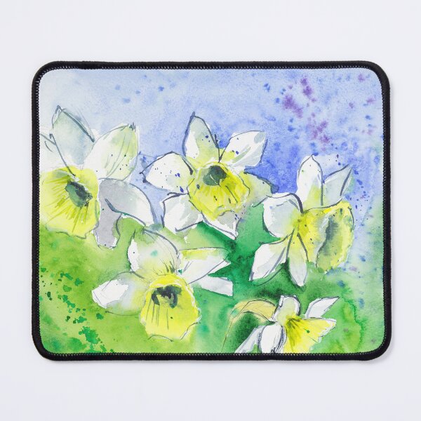 Item preview, Blooming Narcissus Flower Watercolor Print designed and sold by NatalyMak.