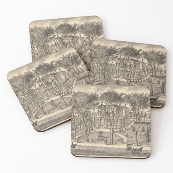 Item preview, 1878 Vintage Etching Illustration - Cumming Residence, Oakland, California designed and sold by Gin  Neko.