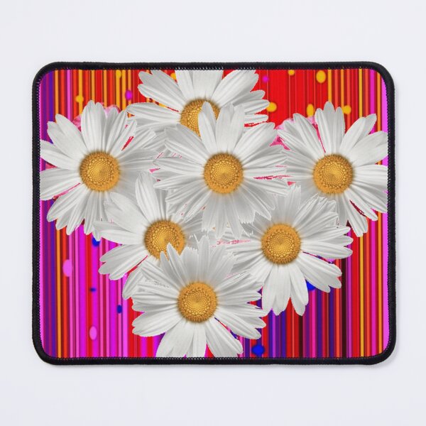 Item preview, WHITE SHASTA DAISIES MODERN PINK ABSTRACT GARDEN ART designed and sold by sharlesart.