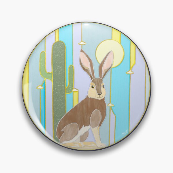 Item preview, Desert Hare & Cactus Stained Glass designed and sold by Casey Wilkinson.