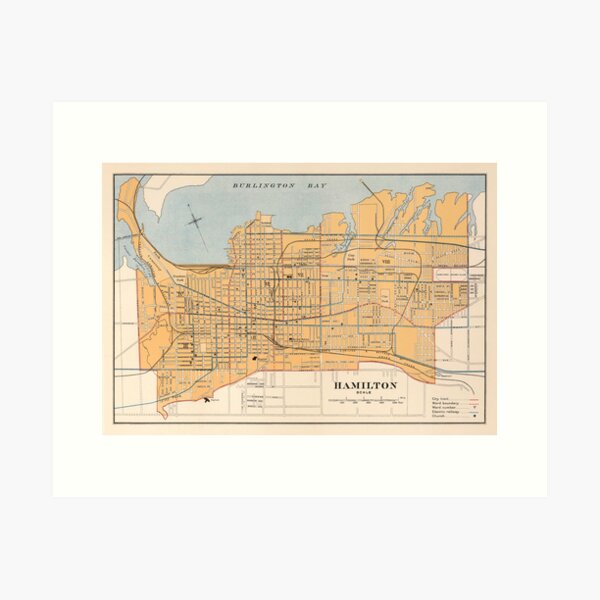 Item preview, 1915 Vintage Map of Hamilton, Ontario designed and sold by Gin  Neko.