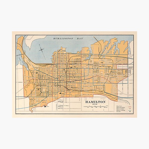 Item preview, 1915 Vintage Map of Hamilton, Ontario designed and sold by Gin  Neko.