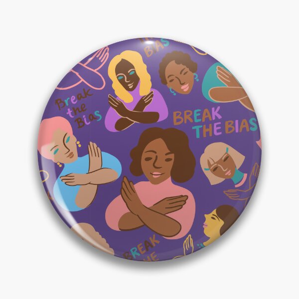 Item preview, Break The Bias! seamless pattern on violet - IWD 2022 designed and sold by Irina Ivanova.