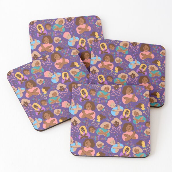 Item preview, Break The Bias! seamless pattern on violet - IWD 2022 designed and sold by Irina Ivanova.