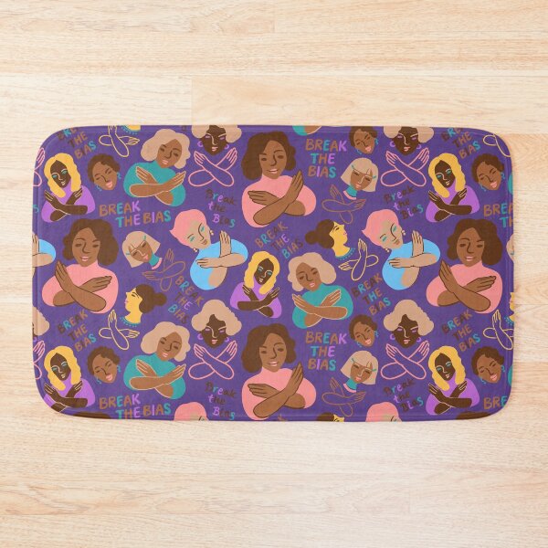 Item preview, Break The Bias! seamless pattern on violet - IWD 2022 designed and sold by Irina Ivanova.