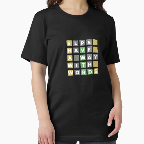 Vista previa del artículo con la obra «Camiseta SLPs Wordle Fan», diseñado y vendido por BeachieSpeechie.
