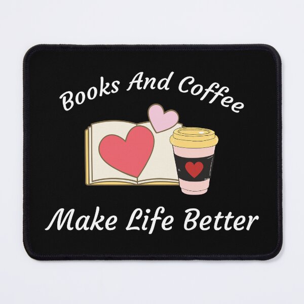 Item preview, books and coffee make life better - book quote - coffee quote - graphic black designed and sold by MOONINSPIRATION.