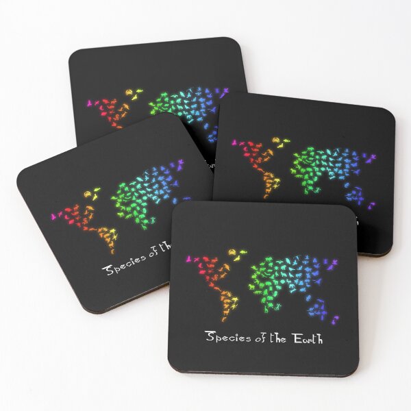 Item preview, World map made of animals in rainbow colors designed and sold by hign.