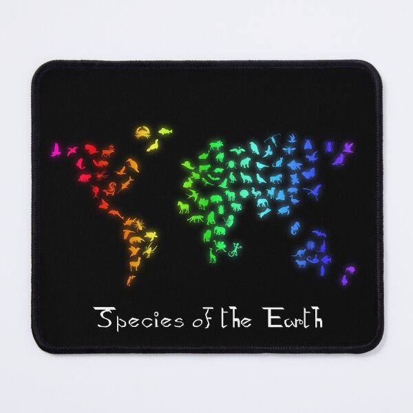 Item preview, World map made of animals in rainbow colors designed and sold by hign.