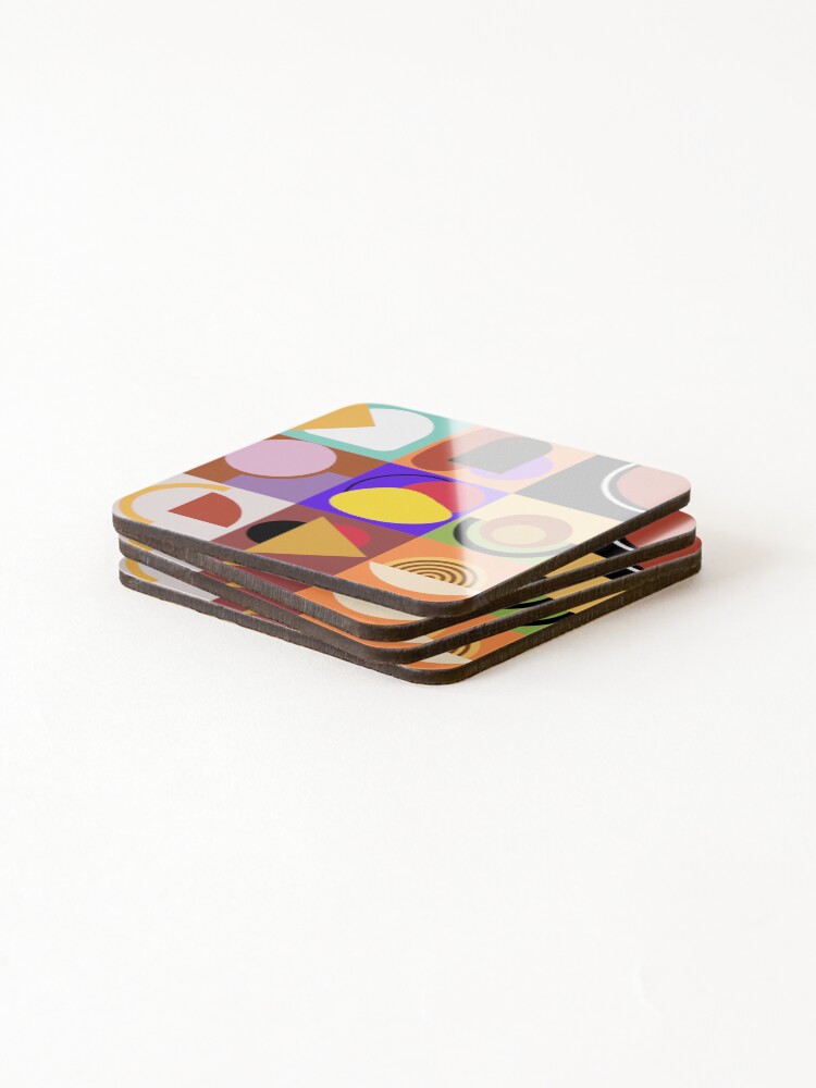 Thumbnail 4 of 5, Coasters (Set of 4), Fun Geometric Colourful Abstract Pattern - Neo Geo Pattern designed and sold by Reelippy.
