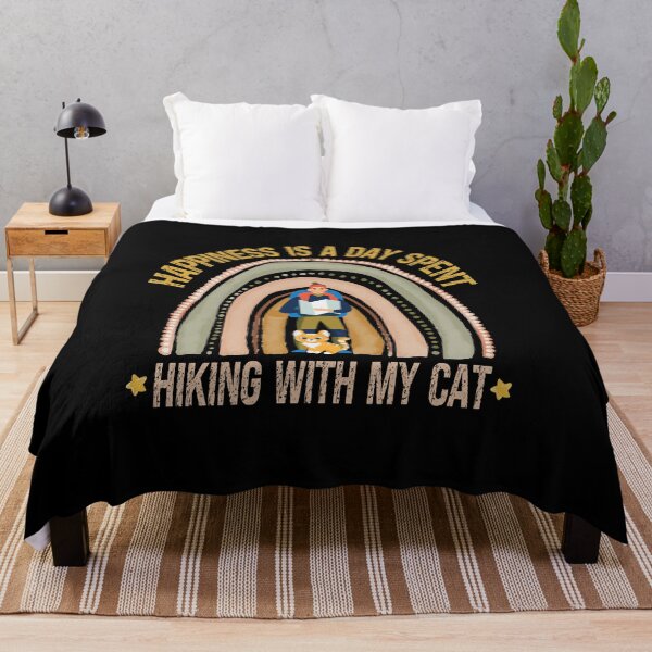 Item preview, Happiness Is A Day Spent Hiking With My Cat Funny Watercolor Sunset Hiking Cat Lovers Gift designed and sold by pedrored369.