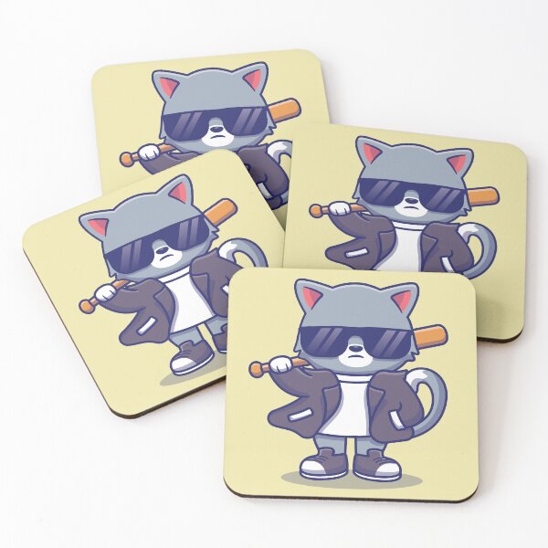 Item preview, Bad Cat wearing a Leather Jacket designed and sold by dhdesigns2021.