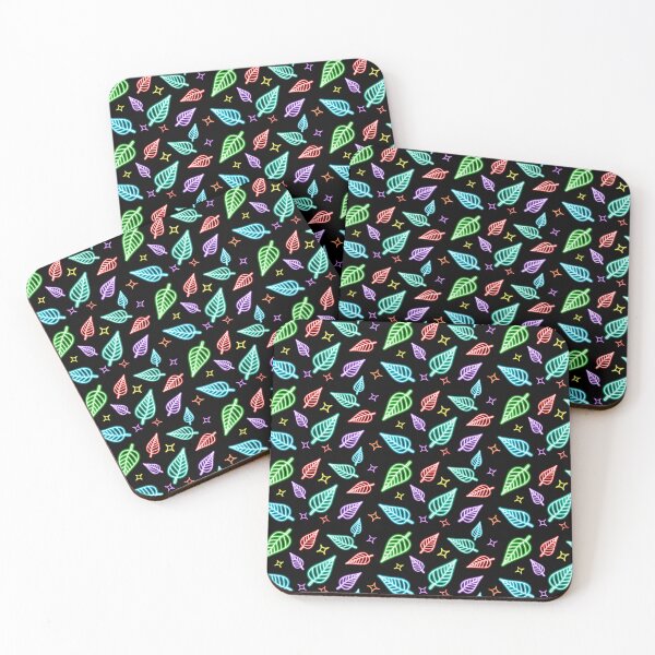Item preview, Bright colorful neon leaves repeating pattern designed and sold by Designbyfia.