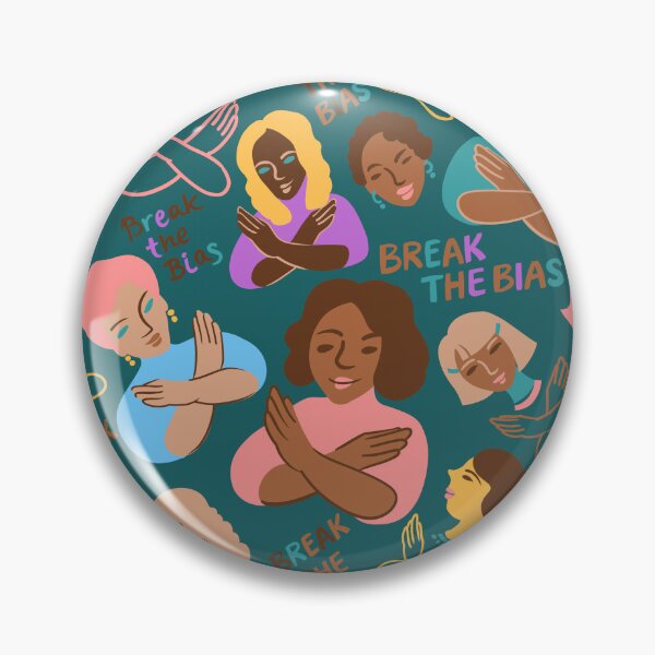 Item preview, Break The Bias! seamless pattern on green - IWD 2022 designed and sold by Irina Ivanova.