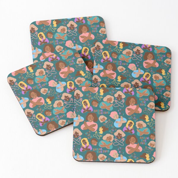 Item preview, Break The Bias! seamless pattern on green - IWD 2022 designed and sold by Irina Ivanova.