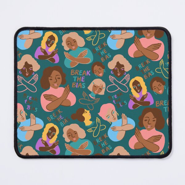 Item preview, Break The Bias! seamless pattern on green - IWD 2022 designed and sold by Irina Ivanova.