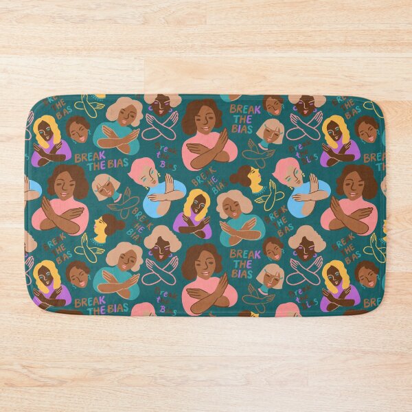 Item preview, Break The Bias! seamless pattern on green - IWD 2022 designed and sold by Irina Ivanova.
