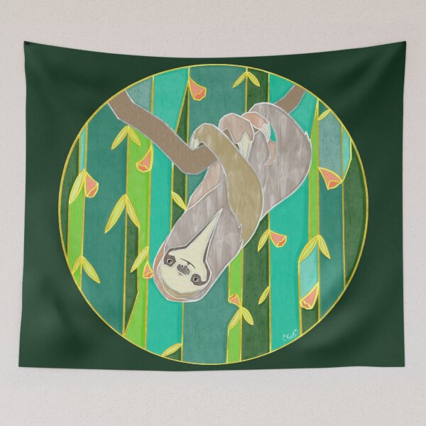 Item preview, Sloth and Vines Stained Glass designed and sold by Casey Wilkinson.