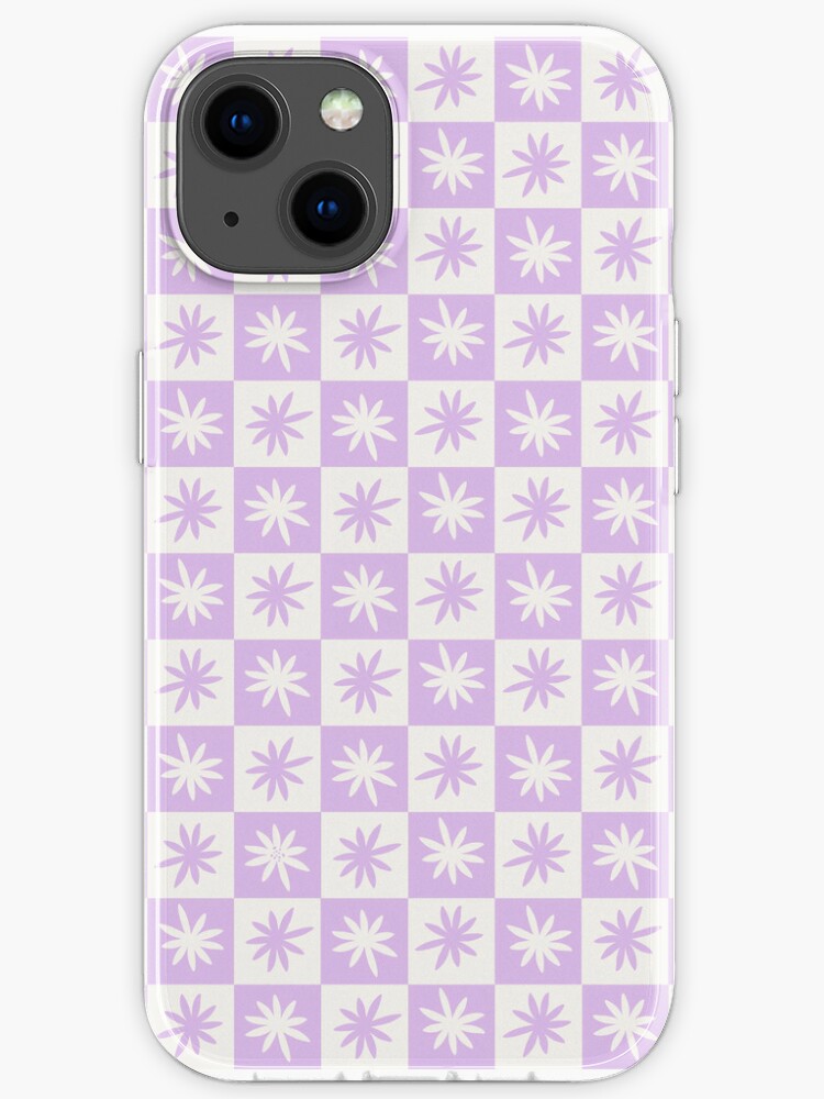 Lisa Says Gah Inspired Checkered Flower Trendy Lilac iPhone Case